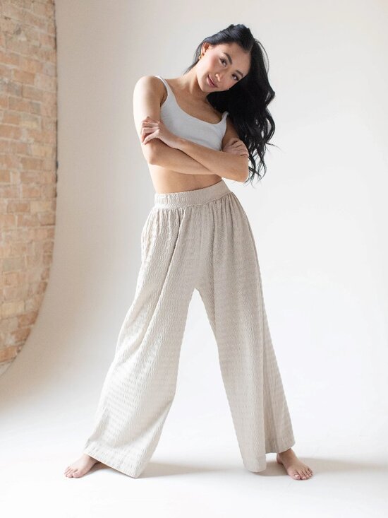 Savvi Pants - Savvi Textured Wide Leg Pant Size 2X